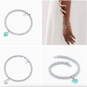 Tiffany Blue Heart Tag Bead Bracelet